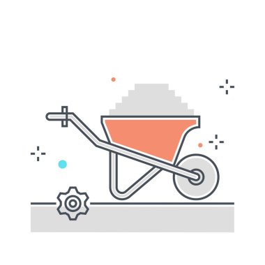 Renkli, el arabası konsept illüstrasyon, simgesi