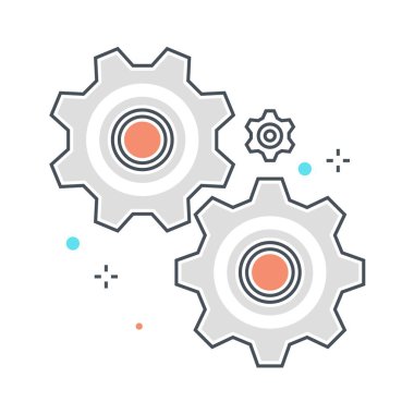 Renkli, Dişliler, karikatür kavramı illüstrasyon, simgesi