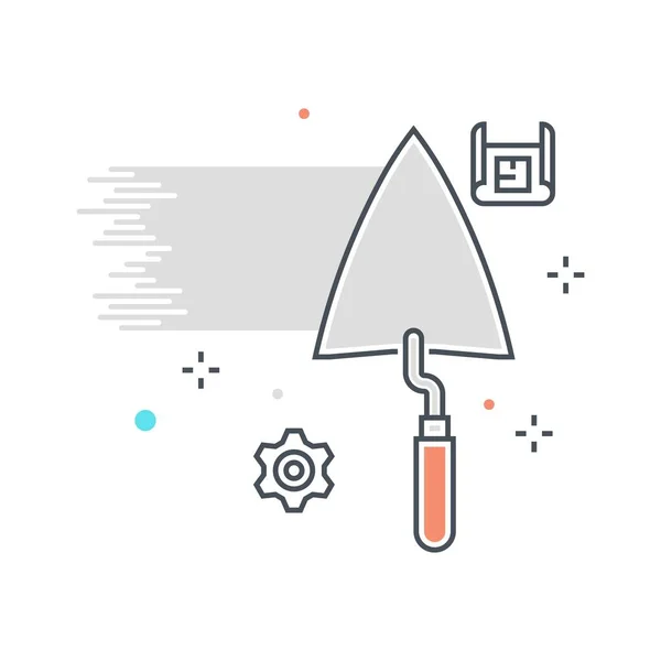 Línea de color, ilustración del concepto de herramientas de paleta, icono — Vector de stock