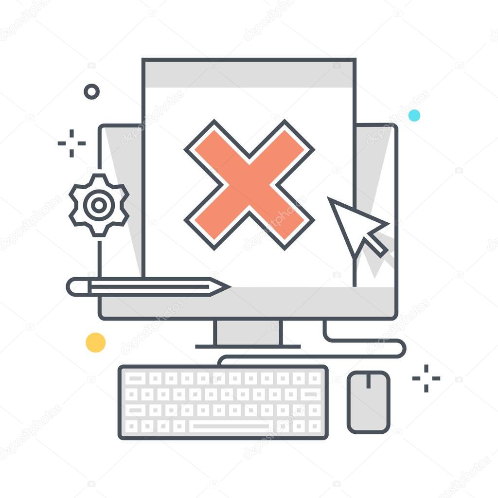 Color line, error illustration, icon