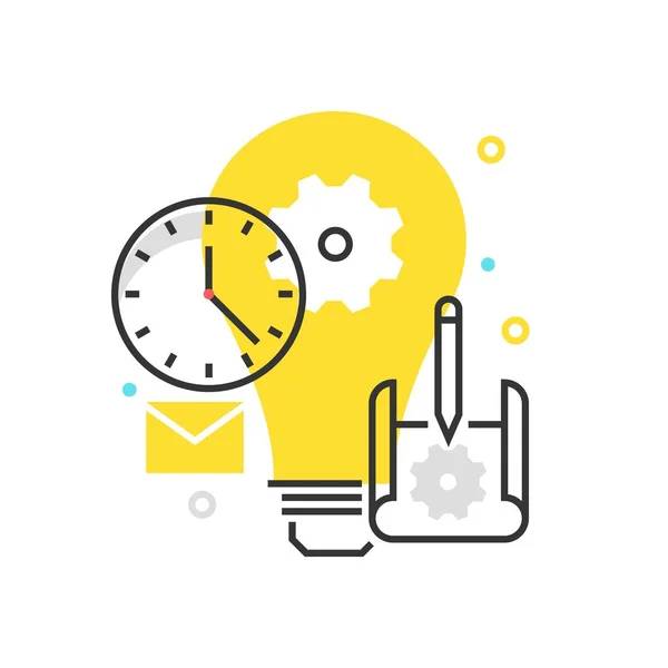 Icono de caja de color, ilustración creativa de la lámpara, icono — Vector de stock