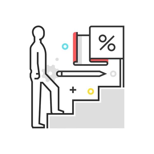 Ícone de caixa de cor, escalando ilustração, ícone — Vetor de Stock