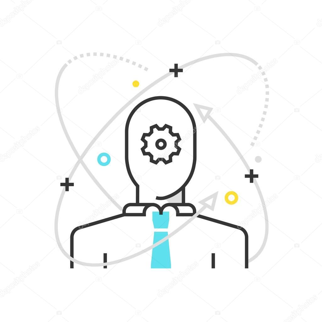 Color box icon, personal development  illustration, icon