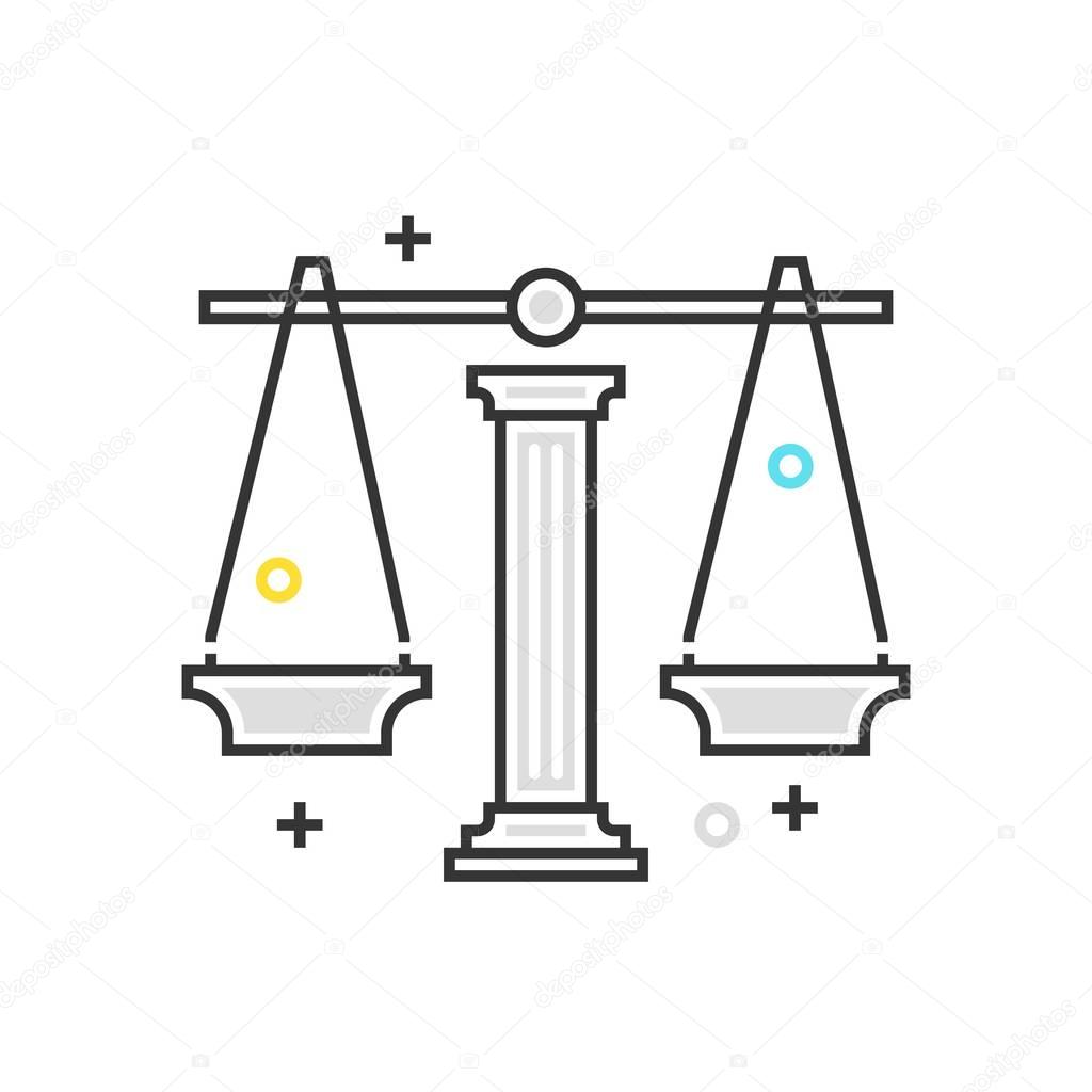 Color box icon, law scale illustration, icon