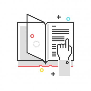 Renk kutusu kitap simgesi, arka plan ve grafikler