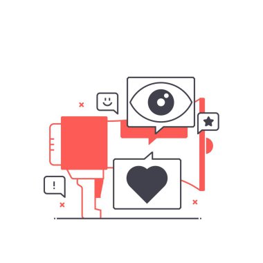 Çok sesi simgesi, megafon arka plan ve grafik