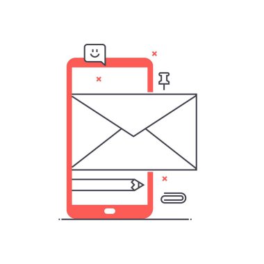 Çok sesi simgesi, mobil posta arka plan ve grafik