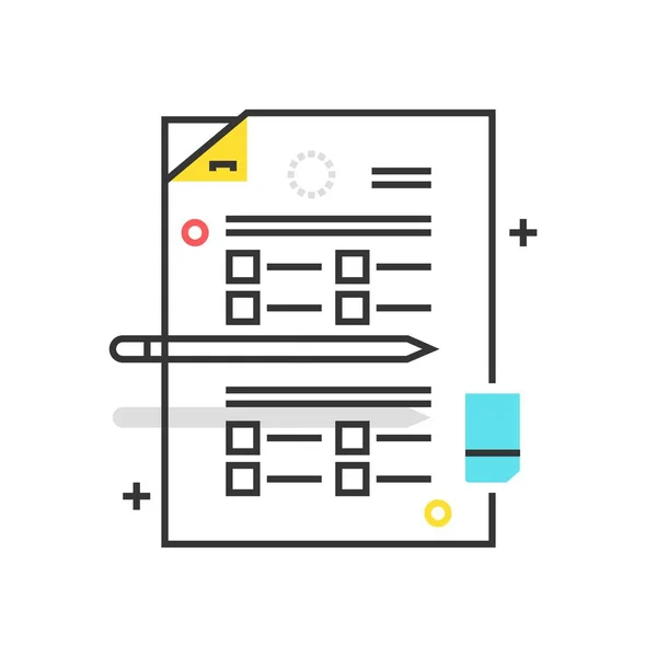 Kleur vak examen pictogram, achtergrond en afbeeldingen — Stockvector