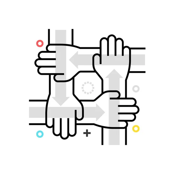 Color Box Collaboration Icon, Hintergrund und Grafiken — Stockvektor