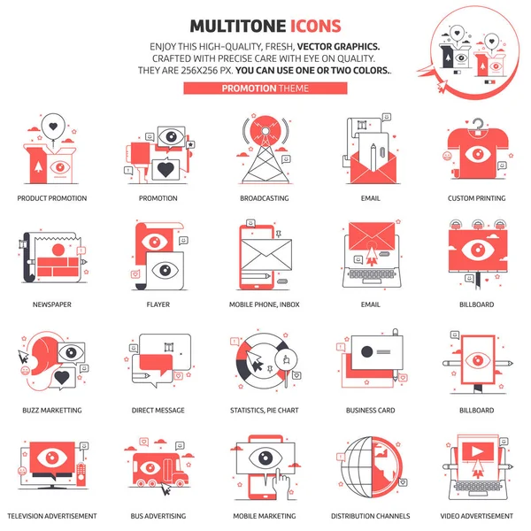 Icônes Multitone, publicité, arrière-plans et graphiques — Image vectorielle