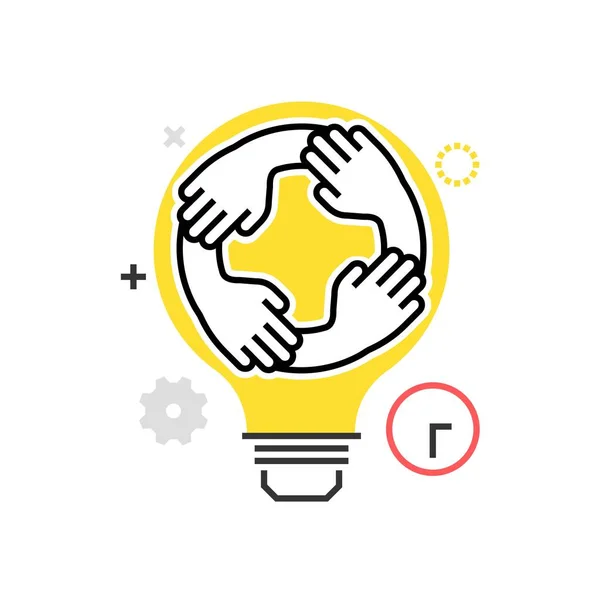Color box icon, team work illustration, icon — Stock Vector