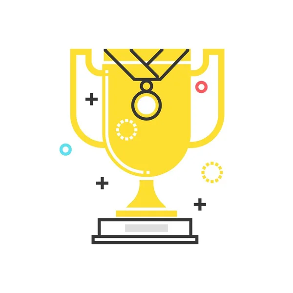 Färg rutan ikon, vinnare cup illustration, ikon — Stock vektor