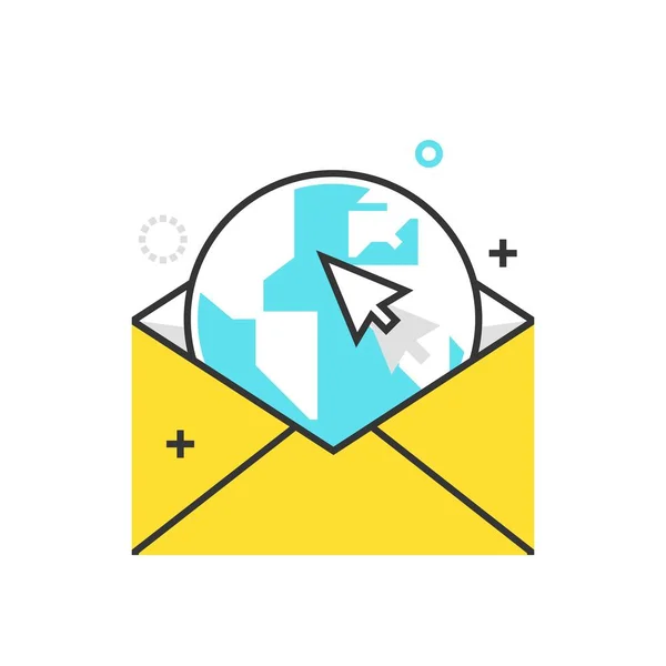 Icono de caja de color, ilustración de correo, icono — Vector de stock