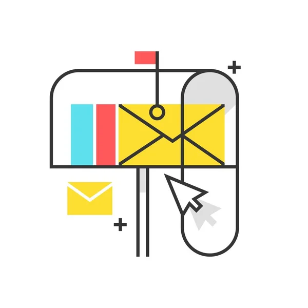 Icono de caja de color, ilustración de caja de correo, icono — Vector de stock