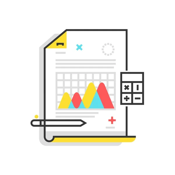 Kleur vak pictogram, statistieken illustratie, pictogram — Stockvector