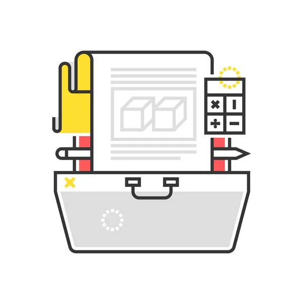 Color box icon, suitcase illustration, icon — Stock Vector
