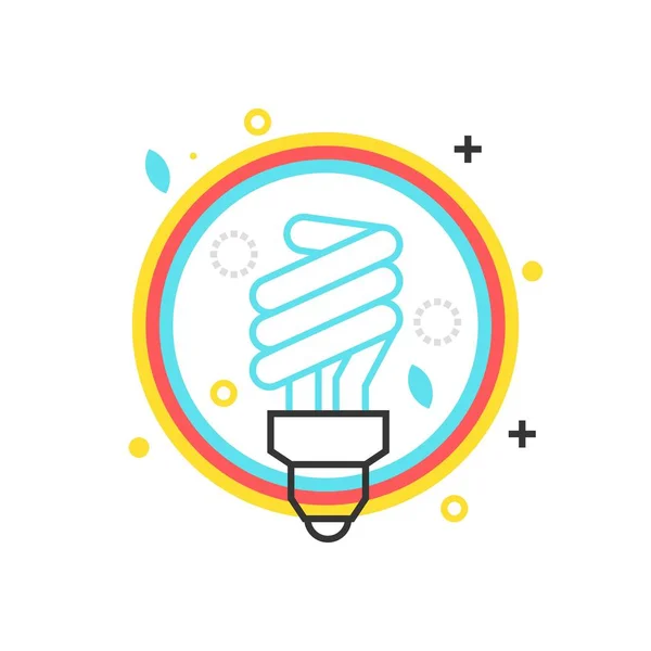색상 상자 아이콘, 에너지 효율적인 램프 그림, 아이콘 — 스톡 벡터