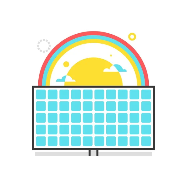Pictograma cutie de culoare, ilustrație de energie solară, pictogramă — Vector de stoc