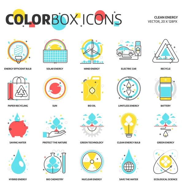 Color box icons, clean energy backgrounds and graphics — Stock Vector