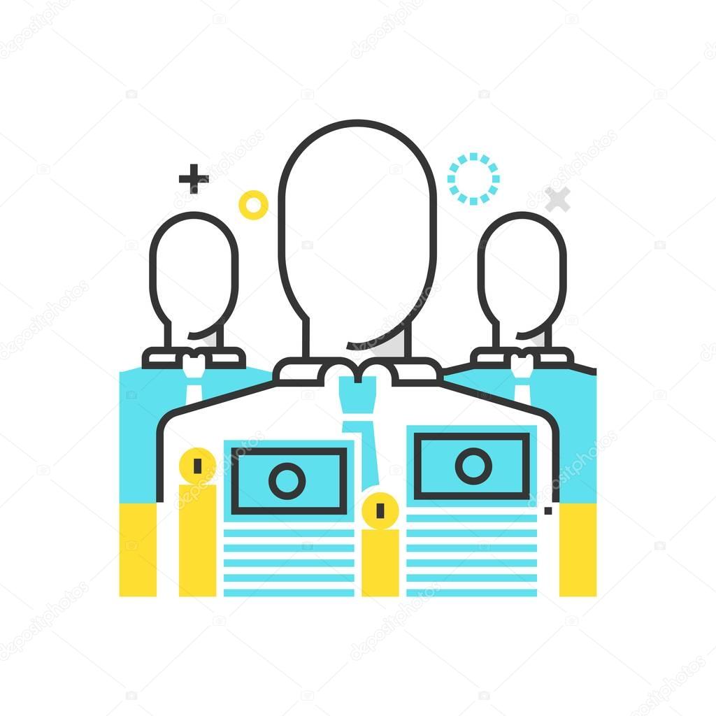 Color box icon, employee salary illustration, icon