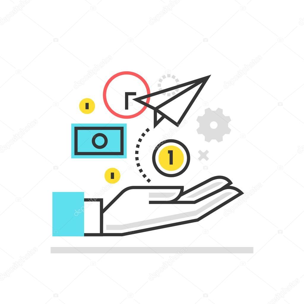 Color box icon, business idea illustration, icon