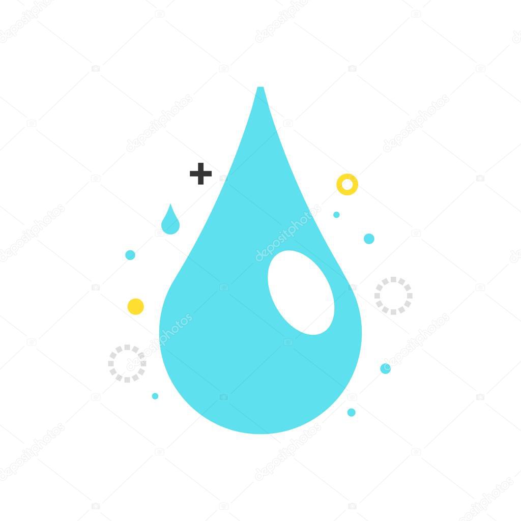 Color box icon, hydro energy illustration, icon, background and graphics. The illustration is colorful, flat, vector, pixel perfect for web and print. Linear stokes and fills.