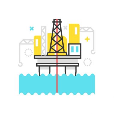 Renk kutusu simgesi, offshore platformu çizimi, simgesi