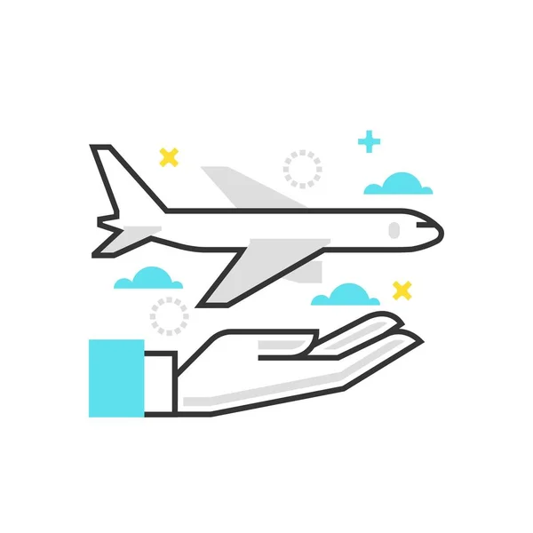 Color box icon, plane protection illustration, icon — Stock Vector