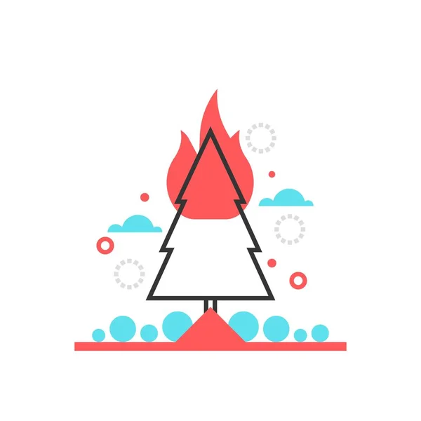 Färg rutan ikon, forest fire protection illustration, ikon — Stock vektor