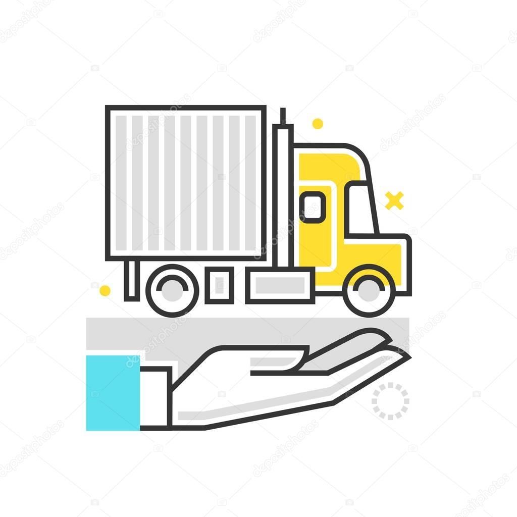 Color box icon, truck protection illustration, icon