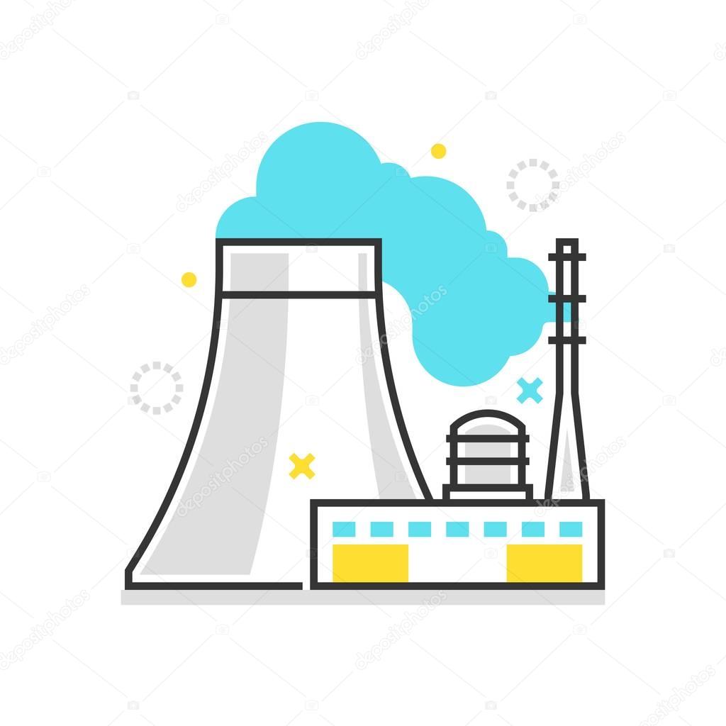 Color box icon, power plant illustration, icon