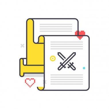 Renkli, oyun senaryosu illüstrasyon, simgesi