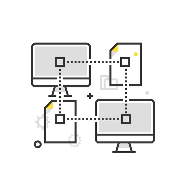 Farb-Box-Symbol, Netzwerk-Abbildung, Symbol — Stockvektor