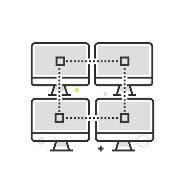 Farb-Box-Symbol, Netzwerk-Abbildung, Symbol — Stockvektor