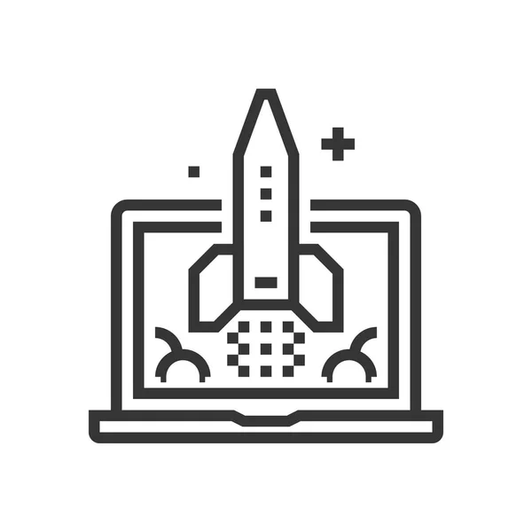 Raketu ikona, součástí ikon čtvereček — Stockový vektor