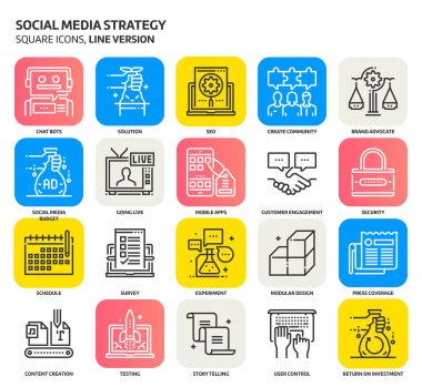Sosyal medya stratejisi, kare simge seti