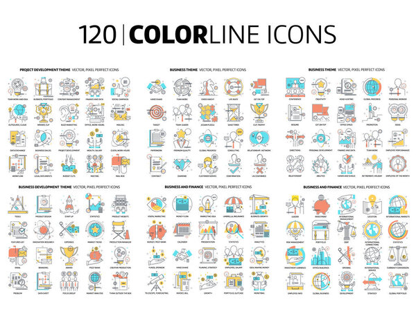 120 Color line icons