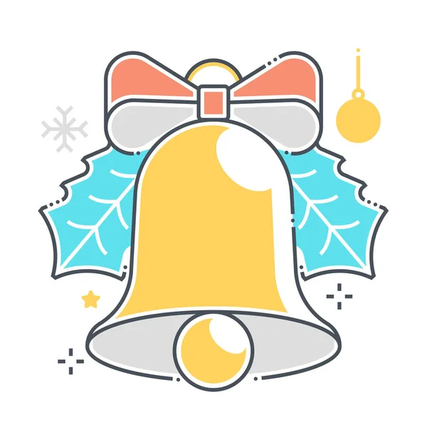 Bell relacionados, línea de color, icono de vector, ilustración — Vector de stock