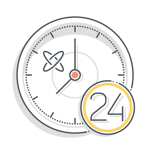 Horas de trabajo relacionadas con la línea de color vector icono — Archivo Imágenes Vectoriales