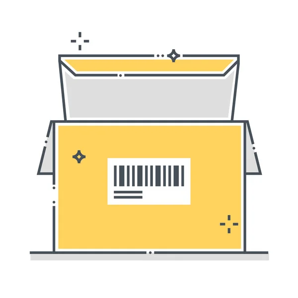 Package related color line vector icon — 스톡 벡터