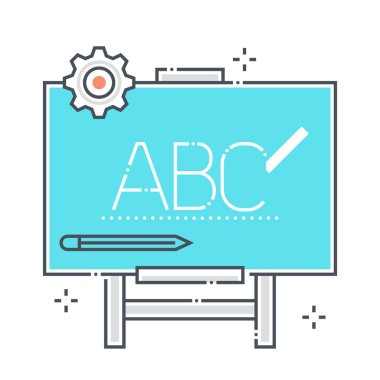 Tahtayla ilgili renk çizgisi vektör simgesi, illüstrasyon