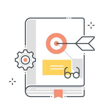 Kitapla ilgili renk çizgisi vektör simgesi, illüstrasyon