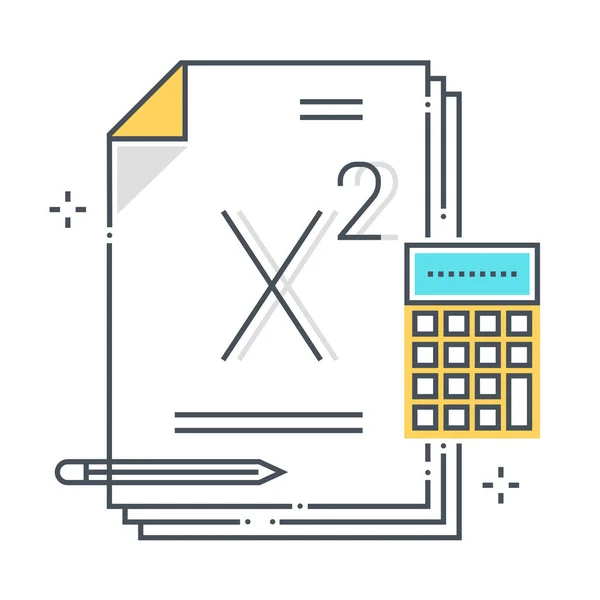 Icône vectorielle de ligne de couleur liée aux mathématiques, illustration — Image vectorielle