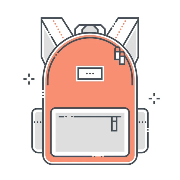 Backpack related color line vector icon, illustration — Stock Vector