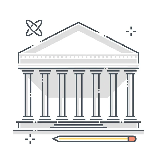 History related color line vector icon, illustration — 스톡 벡터