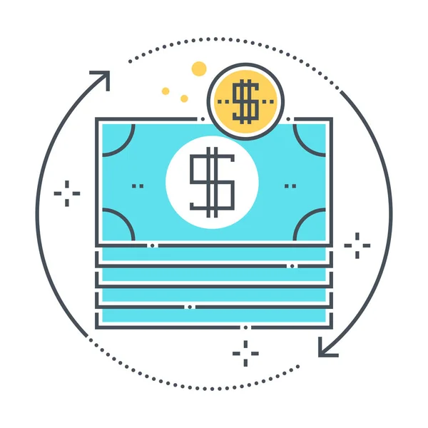 Budget related color line vector icon, illustration — 스톡 벡터