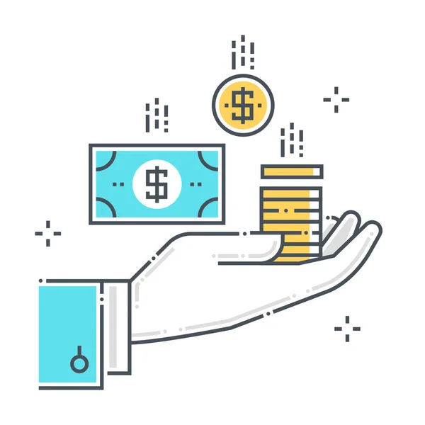 Funds related color line vector icon, illustration — 스톡 벡터