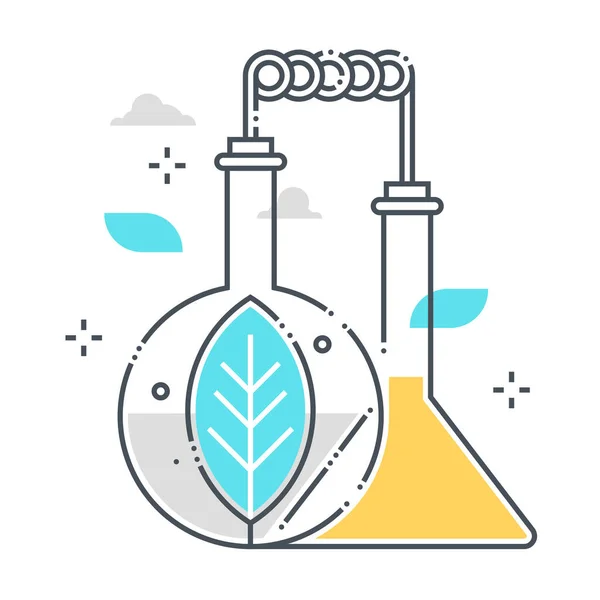 Bio chemistry related color line vector icon, illustration — 스톡 벡터