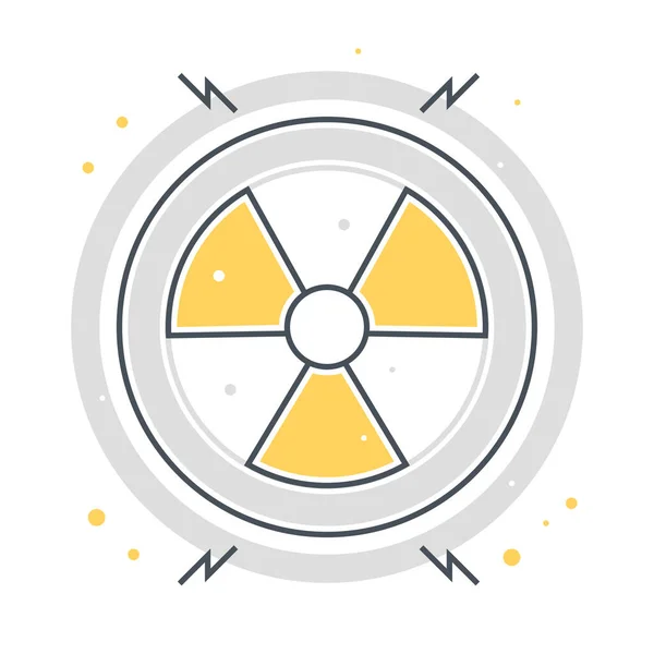 Nukleáris energiával kapcsolatos színes vonal vektor ikon, illusztráció — Stock Vector