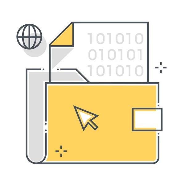 Folder related color line vector icon, illustration — 스톡 벡터